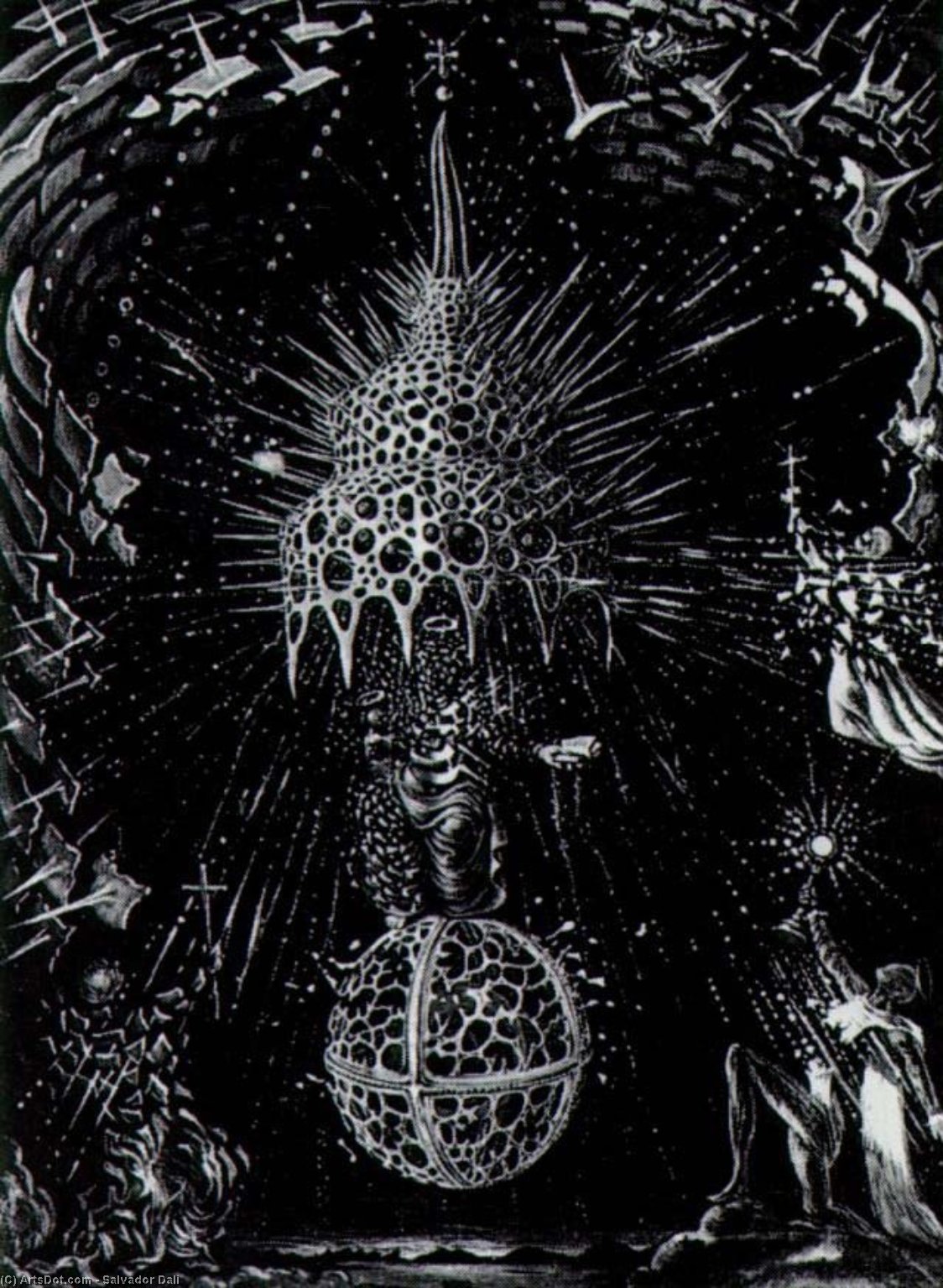 WikiOO.org - 백과 사전 - 회화, 삽화 Salvador Dali - Celestial Coronation, circa 1951