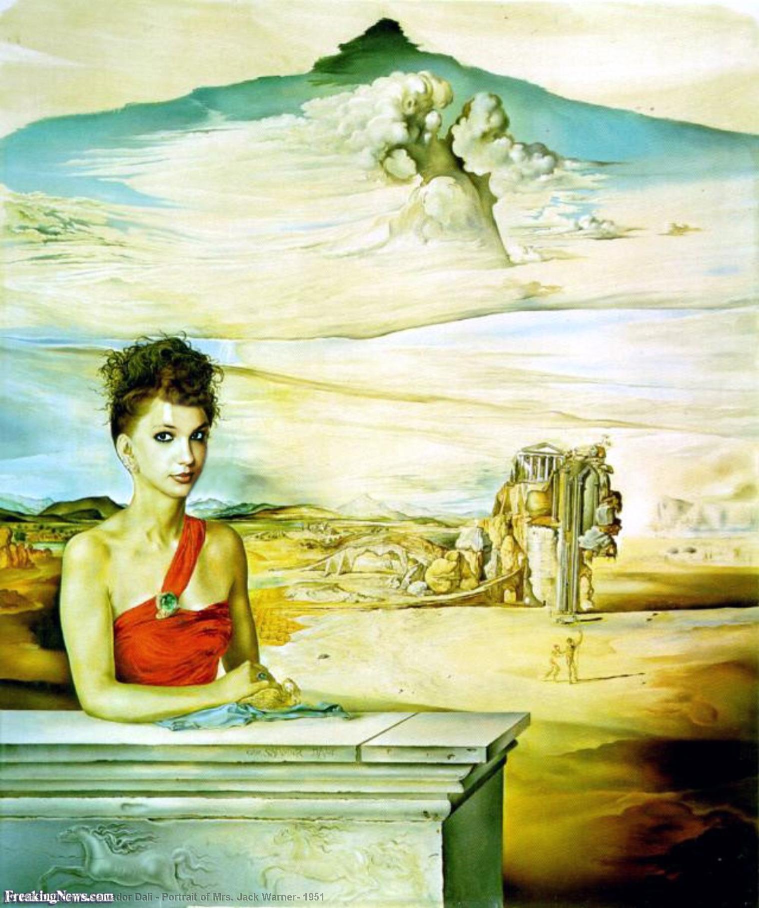 Wikioo.org - The Encyclopedia of Fine Arts - Painting, Artwork by Salvador Dali - Portrait of Mrs. Jack Warner, 1951