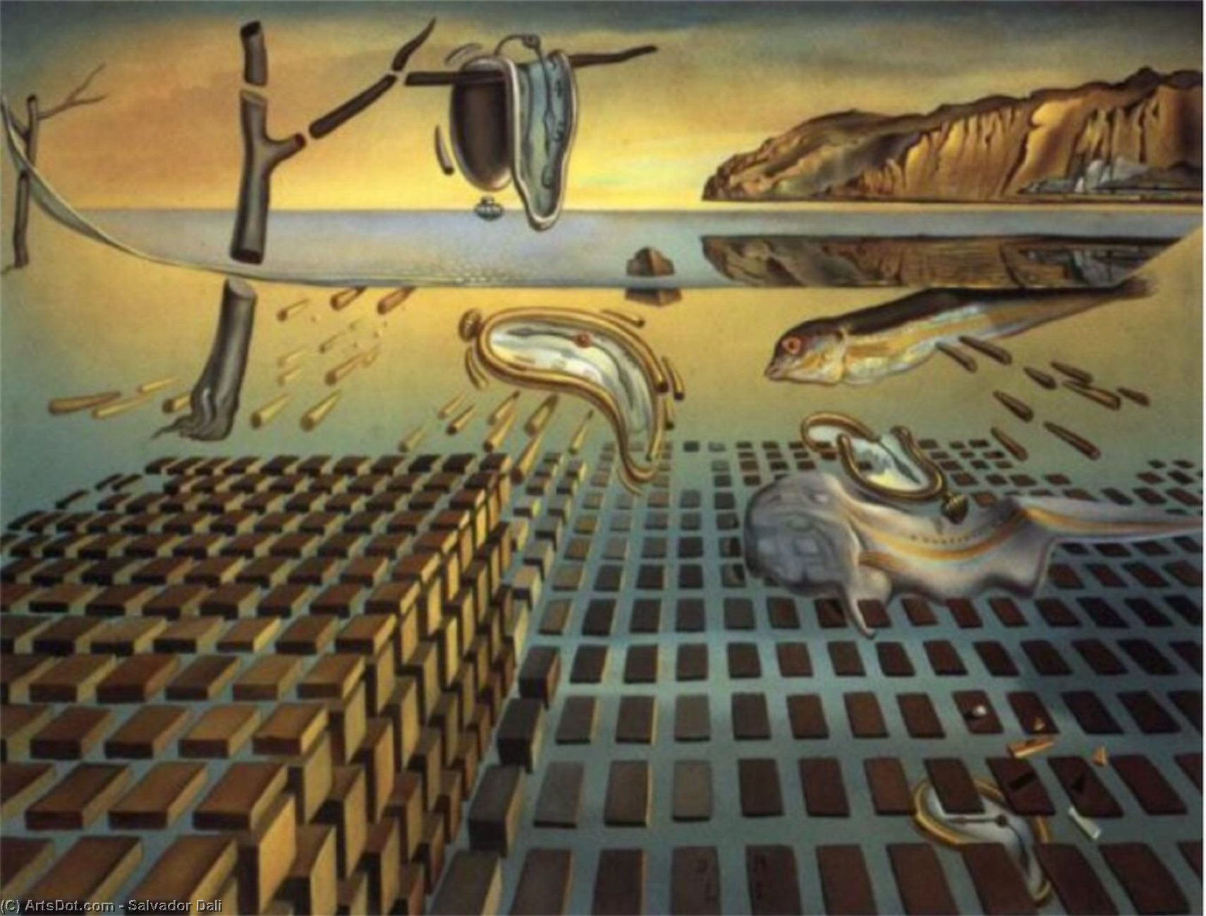 Wikioo.org - Bách khoa toàn thư về mỹ thuật - Vẽ tranh, Tác phẩm nghệ thuật Salvador Dali - The Disintegration of Persistence of Memory, 1952-54