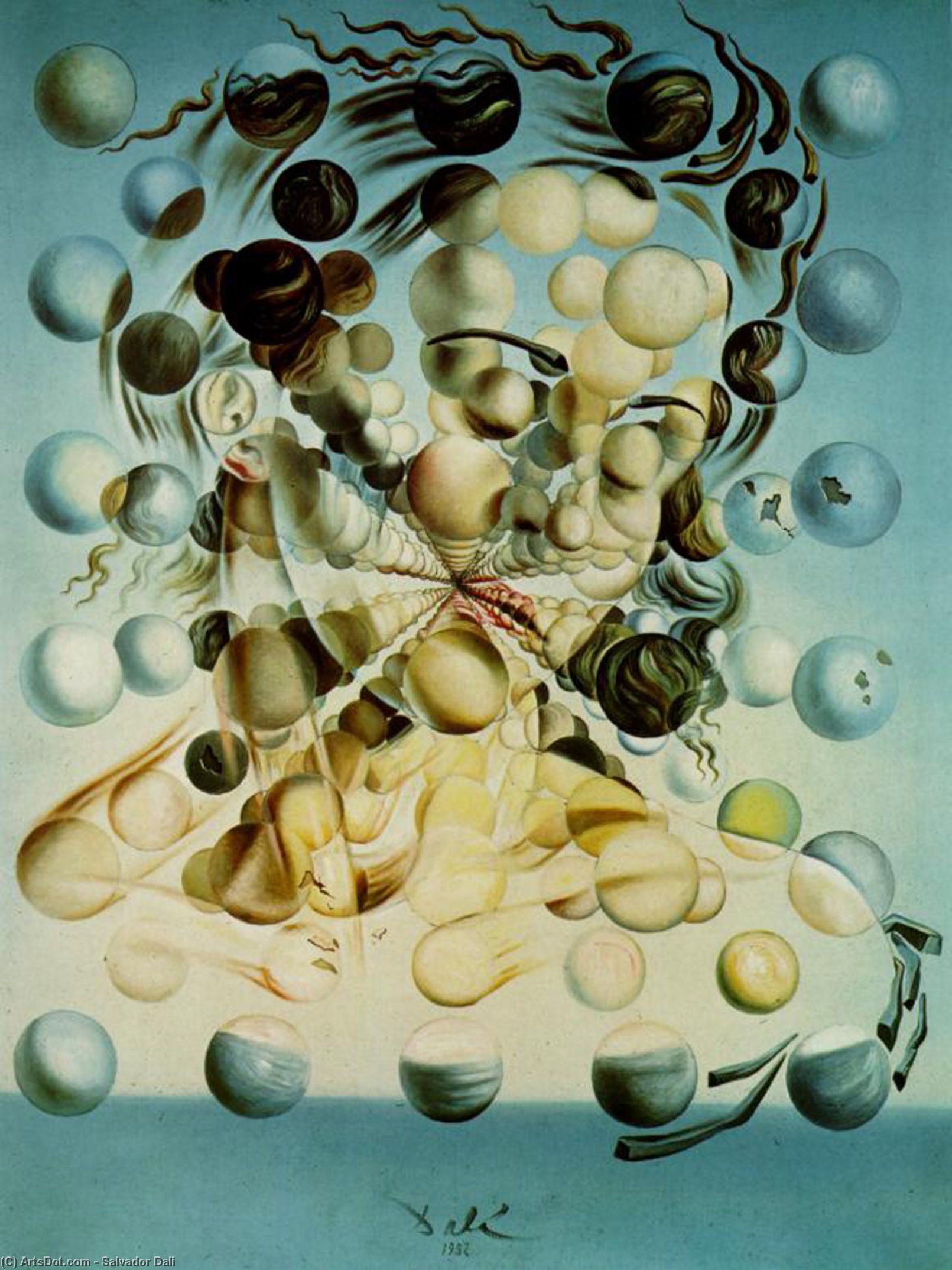 WikiOO.org - Encyclopedia of Fine Arts - Schilderen, Artwork Salvador Dali - Galatea of the Spheres, 1952