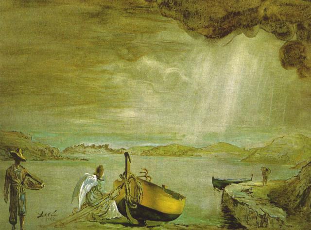Wikioo.org – La Enciclopedia de las Bellas Artes - Pintura, Obras de arte de Salvador Dali - el ángel de port Lligat , 1952