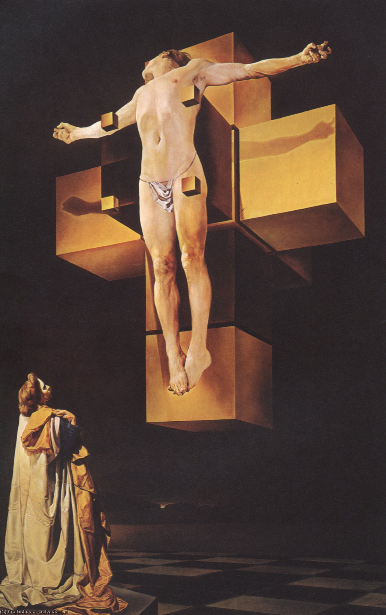 Wikioo.org - The Encyclopedia of Fine Arts - Painting, Artwork by Salvador Dali - Crucifixion ('Corpus Hypercubus'), 1954