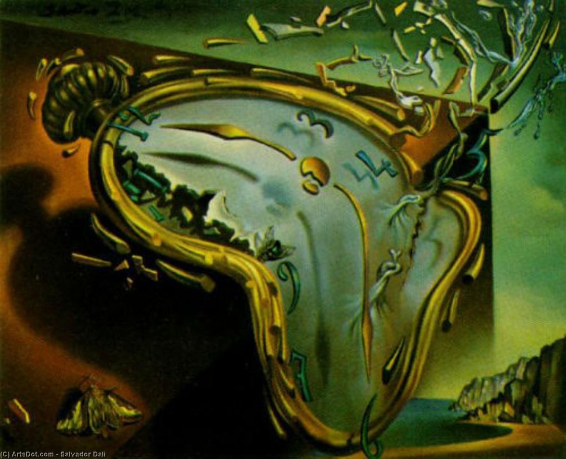Wikioo.org - Die Enzyklopädie bildender Kunst - Malerei, Kunstwerk von Salvador Dali - weiche uhr augenblicklich von ersten explosion , 1954