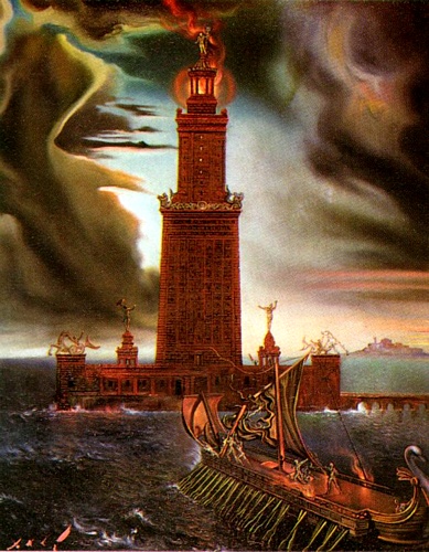 Wikioo.org - Bách khoa toàn thư về mỹ thuật - Vẽ tranh, Tác phẩm nghệ thuật Salvador Dali - The Lighthouse at Alexandria, 1954