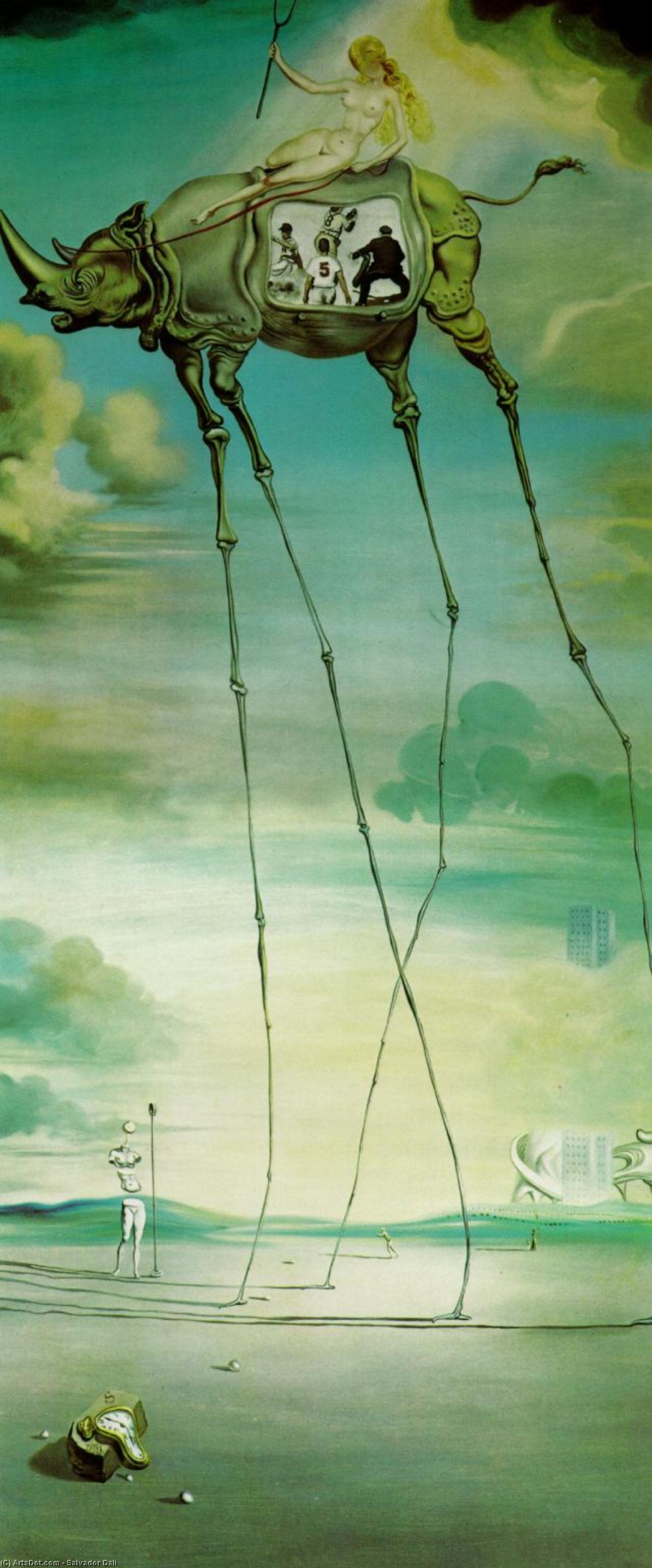 Wikioo.org - Bách khoa toàn thư về mỹ thuật - Vẽ tranh, Tác phẩm nghệ thuật Salvador Dali - Celestial Ride, 1957