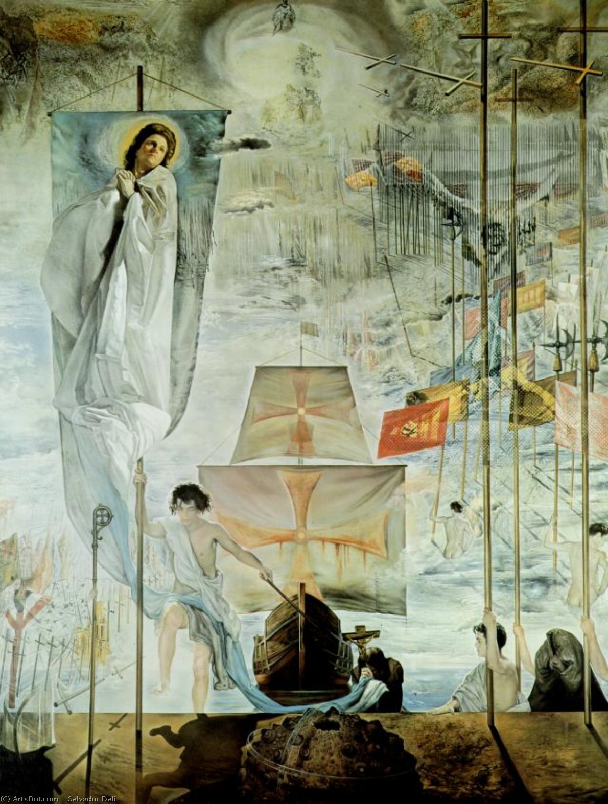 Wikioo.org - The Encyclopedia of Fine Arts - Painting, Artwork by Salvador Dali - The Discovery of America by Christopher Columbus, 1958-59