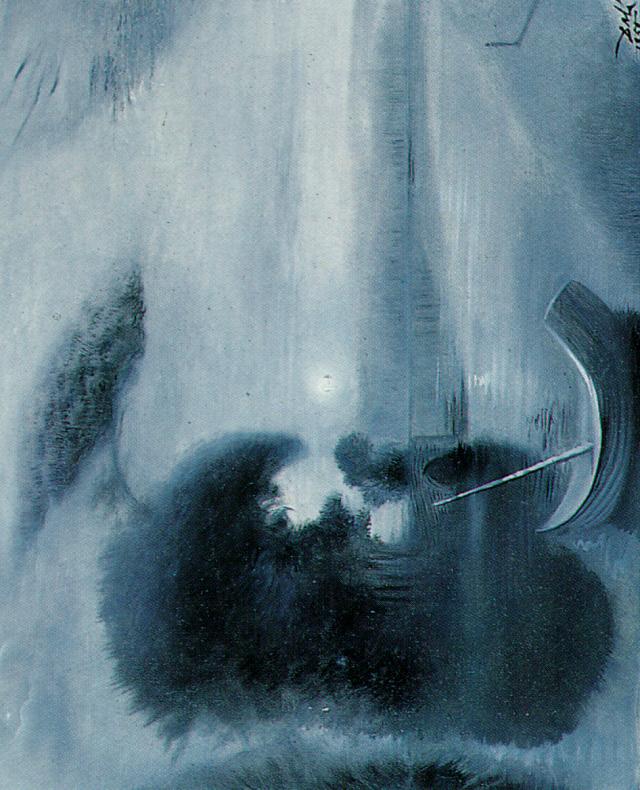 Wikoo.org - موسوعة الفنون الجميلة - اللوحة، العمل الفني Salvador Dali - Detail from 'Moonlit Landscape with Accompaniment', 1958