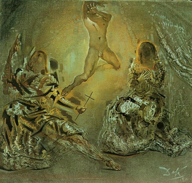 Wikoo.org - موسوعة الفنون الجميلة - اللوحة، العمل الفني Salvador Dali - The Trinity (Study for 'The Ecumenical Council'), 1960