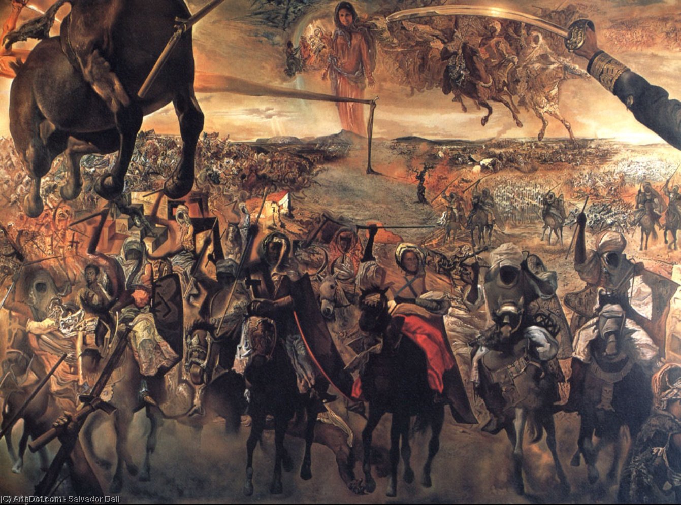 WikiOO.org - אנציקלופדיה לאמנויות יפות - ציור, יצירות אמנות Salvador Dali - The Battle of Tetuan, 1961-62