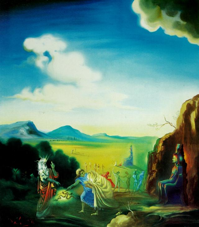 Wikioo.org - The Encyclopedia of Fine Arts - Painting, Artwork by Salvador Dali - Moses and the Pharaoh, 1966