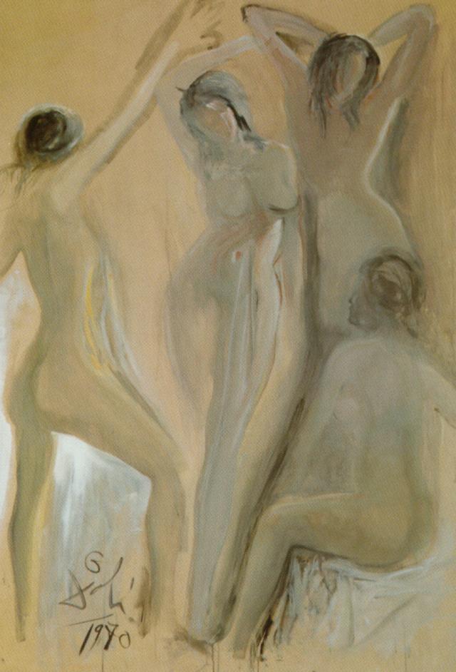 WikiOO.org - Encyclopedia of Fine Arts - Maleri, Artwork Salvador Dali - Les Clemolselles D'Avignon (The Girls of Avignon), 1970