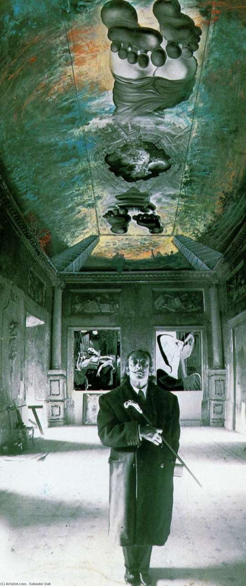 Wikioo.org - Bách khoa toàn thư về mỹ thuật - Vẽ tranh, Tác phẩm nghệ thuật Salvador Dali - Ceiling of the 'Palace of the Wind', circa 1973