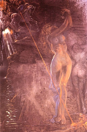 WikiOO.org - Encyclopedia of Fine Arts - Målning, konstverk Salvador Dali - Ruggiero Freeing Angelica, 1974