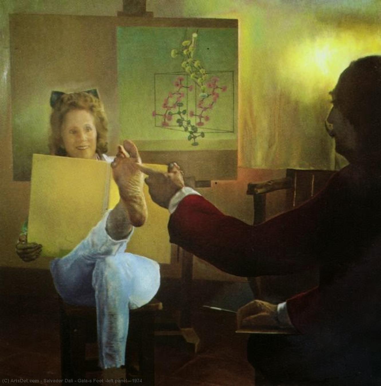 Wikioo.org - The Encyclopedia of Fine Arts - Painting, Artwork by Salvador Dali - Gala's Foot (left panel), 1974