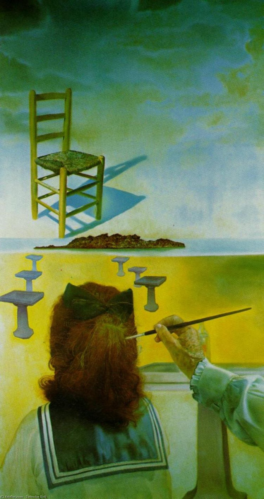 Wikioo.org - Die Enzyklopädie bildender Kunst - Malerei, Kunstwerk von Salvador Dali - der stuhl stereoskopisch  arbeit  Berechtigung  Bauteil  1975
