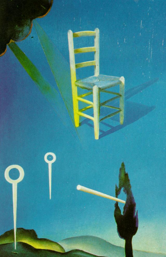 Wikioo.org - Die Enzyklopädie bildender Kunst - Malerei, Kunstwerk von Salvador Dali - der stuhl stereoskopisch  arbeit  linke  Bauteil  1976
