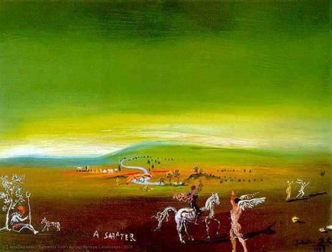 Wikioo.org - The Encyclopedia of Fine Arts - Painting, Artwork by Salvador Dali - Ampurdanese Landscape, 1978