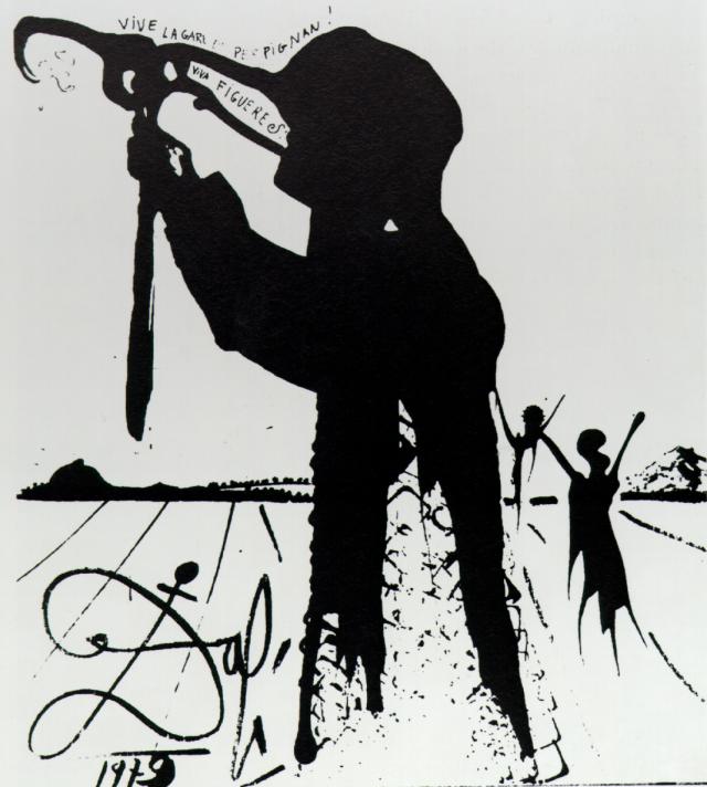WikiOO.org - Enciklopedija likovnih umjetnosti - Slikarstvo, umjetnička djela Salvador Dali - Long Live the Station at Perpignan, Long Live Figueras, 1979