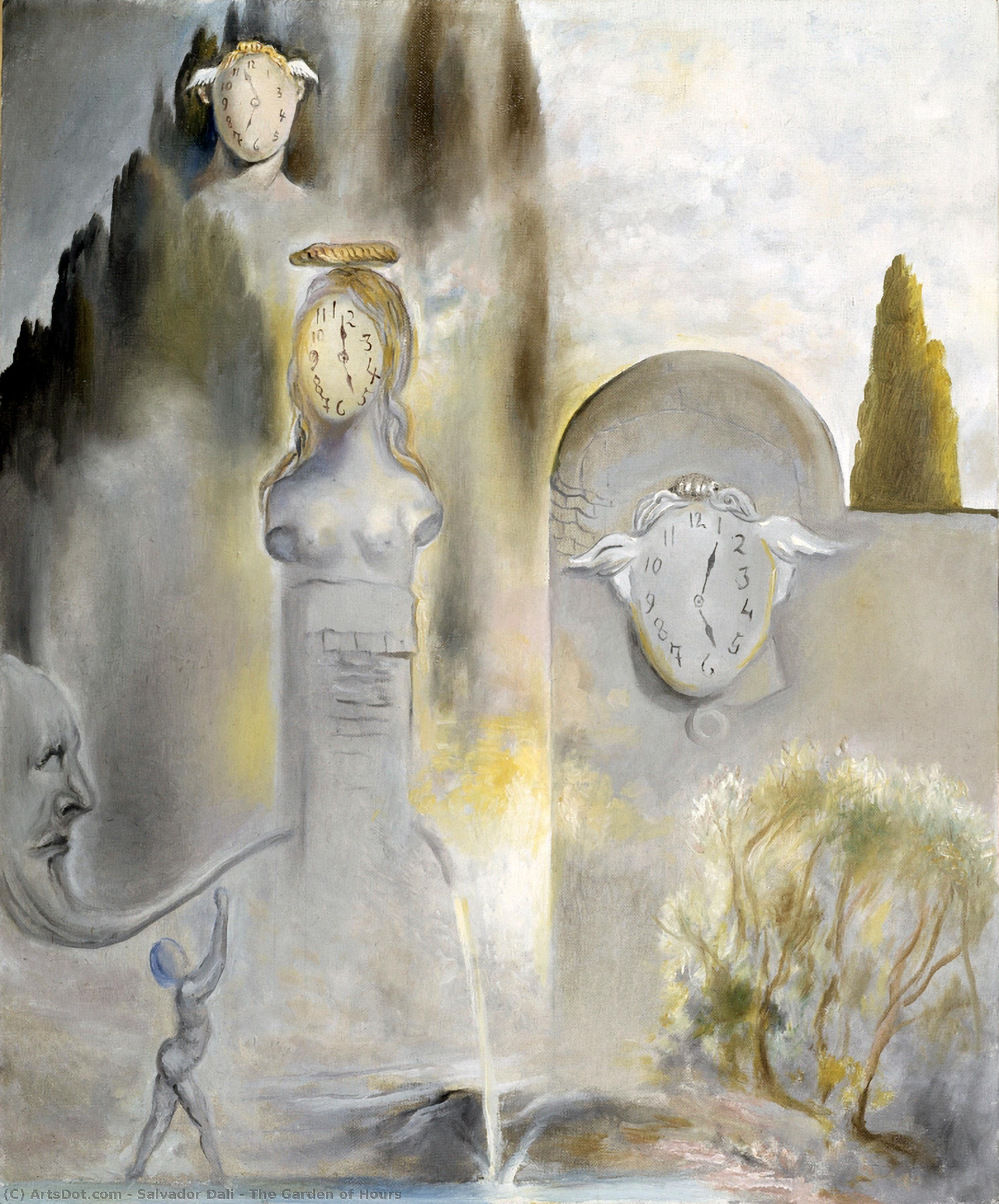Wikoo.org - موسوعة الفنون الجميلة - اللوحة، العمل الفني Salvador Dali - The Garden of Hours