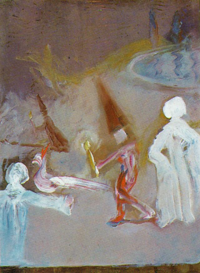 Wikoo.org - موسوعة الفنون الجميلة - اللوحة، العمل الفني Salvador Dali - Figures (Scene after Goya), 1981