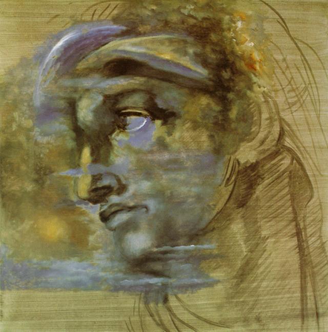 WikiOO.org - Enciclopédia das Belas Artes - Pintura, Arte por Salvador Dali - Head, after Michelangelo's, 'Giuliano di Medici', 1982