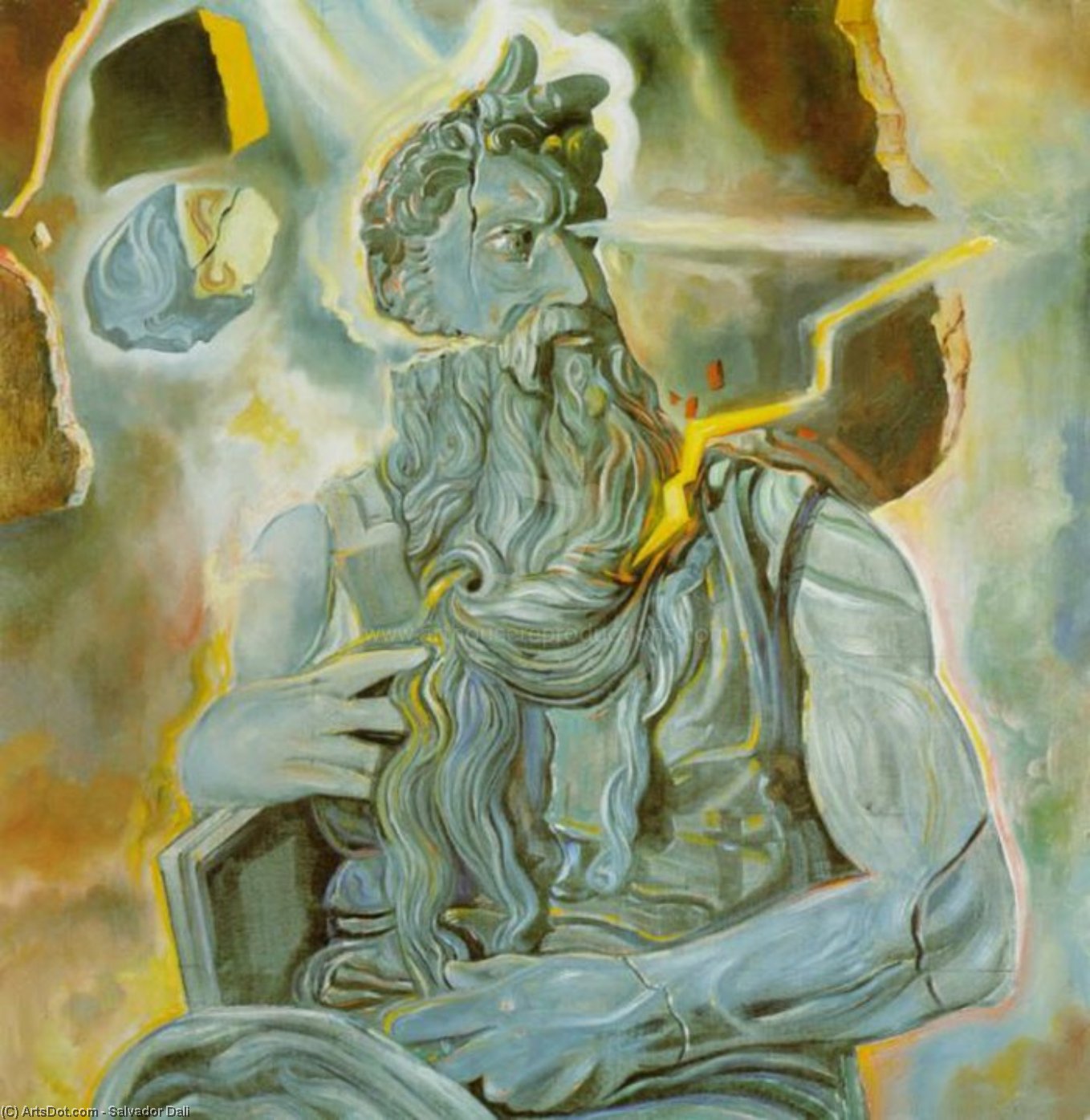 Wikioo.org - Bách khoa toàn thư về mỹ thuật - Vẽ tranh, Tác phẩm nghệ thuật Salvador Dali - After Michelangelo's 'Moses', on the Tomb of Julius II in Rome, 1982