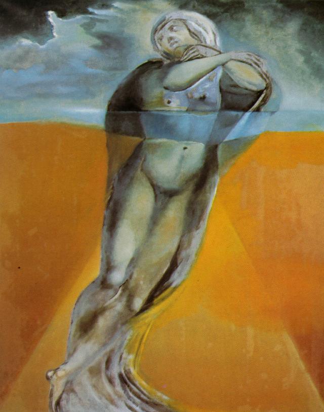 Wikioo.org - The Encyclopedia of Fine Arts - Painting, Artwork by Salvador Dali - Figure in the Water - After a Drawing by Michelangelo for the 'Resurrection of Christ', 1982