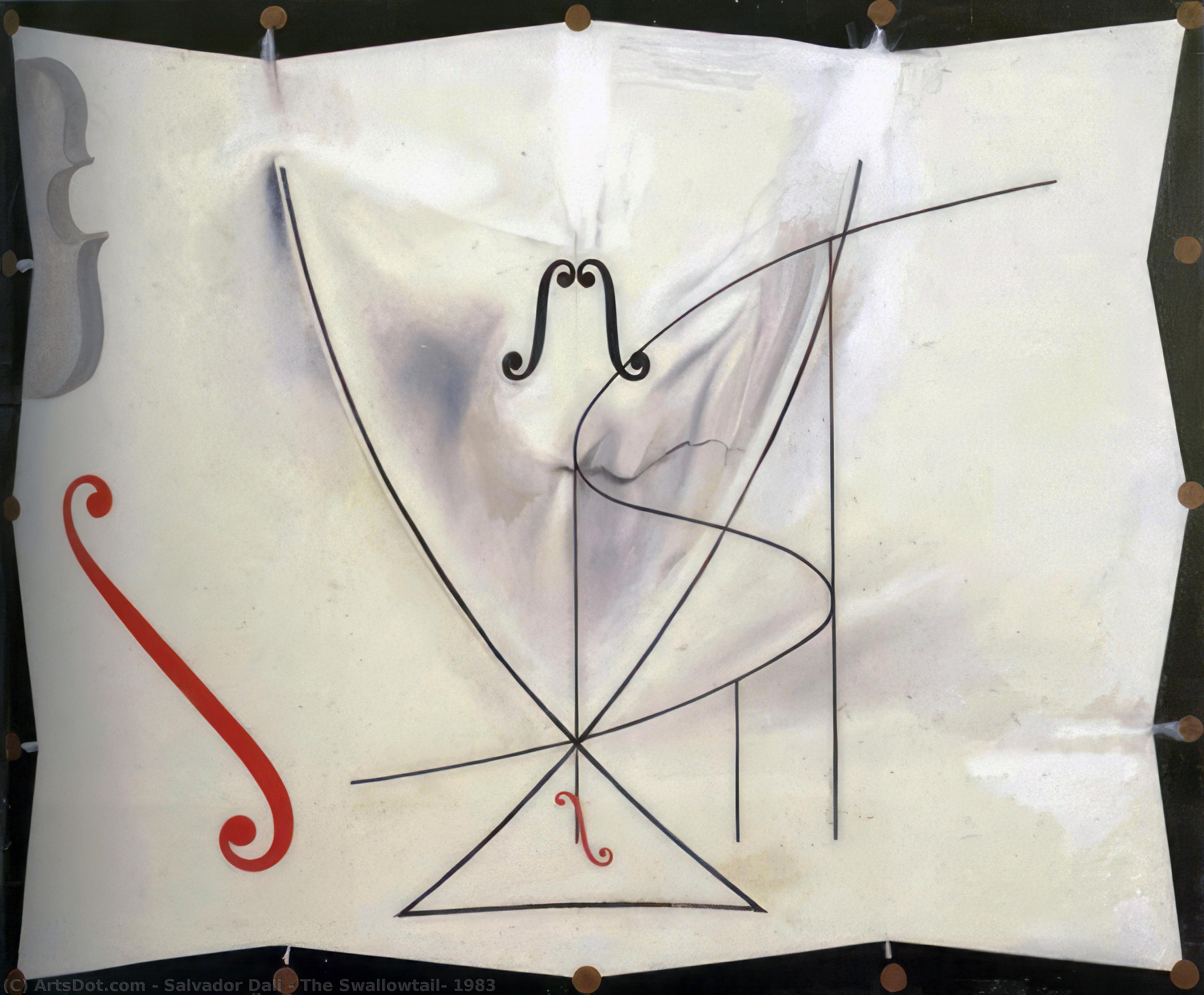 Wikoo.org - موسوعة الفنون الجميلة - اللوحة، العمل الفني Salvador Dali - The Swallowtail, 1983