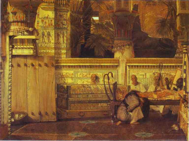 Wikioo.org - The Encyclopedia of Fine Arts - Painting, Artwork by Lawrence Alma-Tadema - An Egyptian Widow