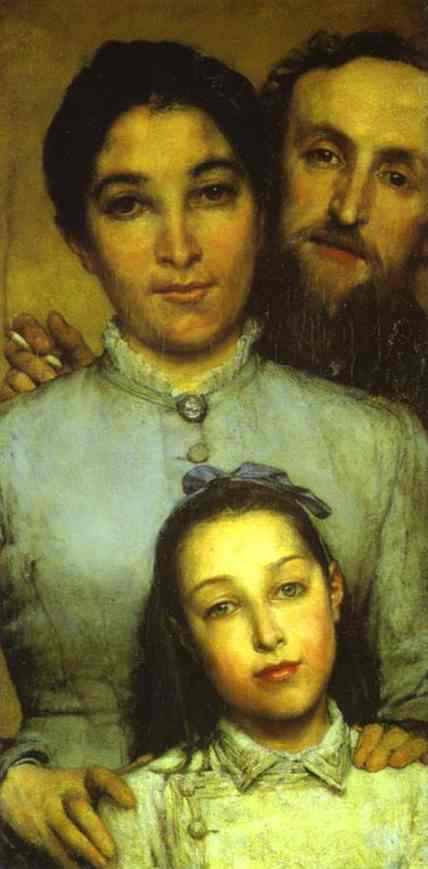 WikiOO.org - Encyclopedia of Fine Arts - Maalaus, taideteos Lawrence Alma-Tadema - Dalou, His Wife and His Daughter