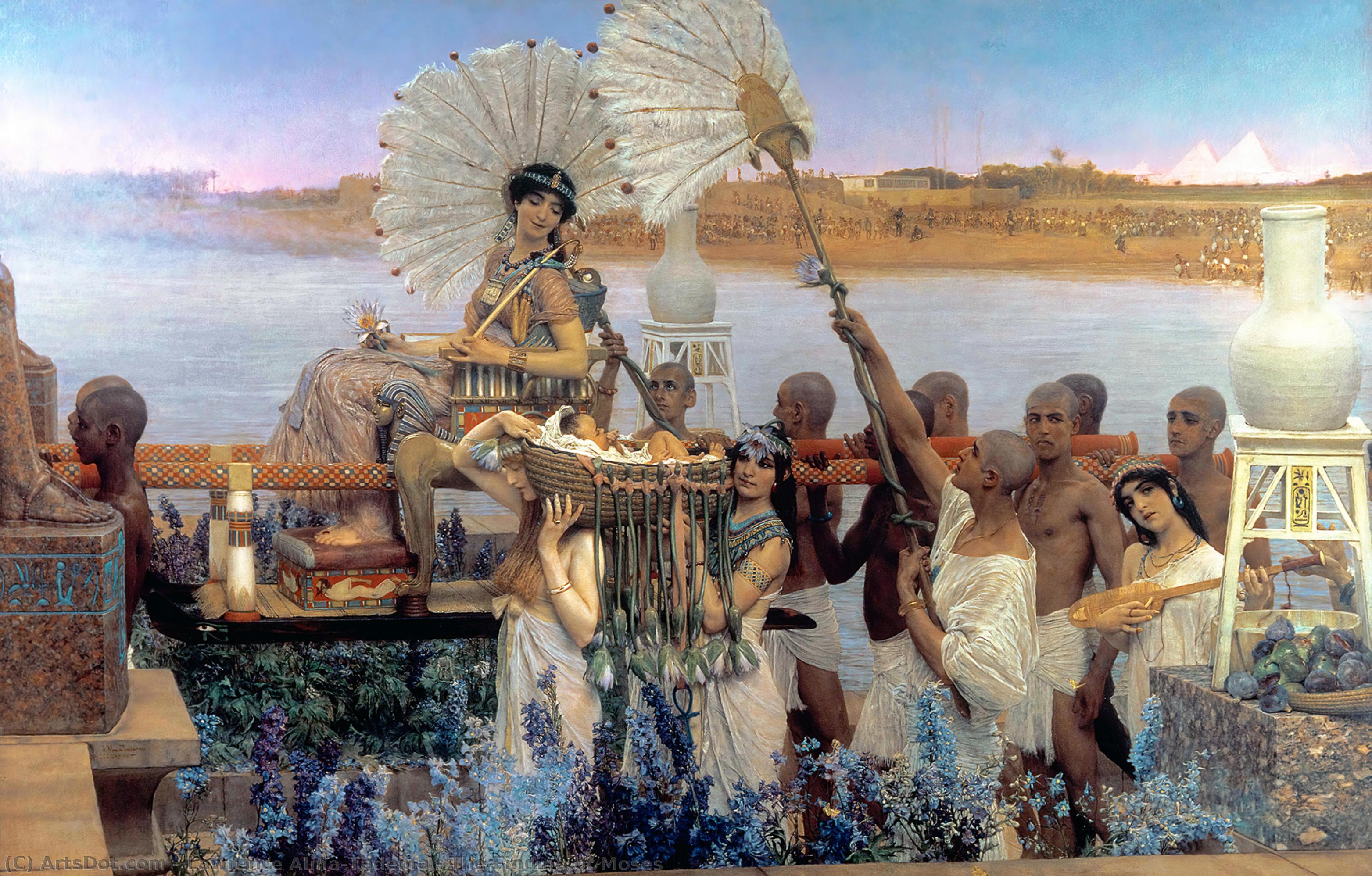 Wikioo.org - The Encyclopedia of Fine Arts - Painting, Artwork by Lawrence Alma-Tadema - The Finding of Moses