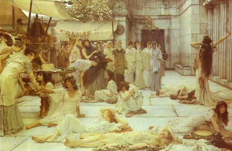 Wikioo.org - Die Enzyklopädie bildender Kunst - Malerei, Kunstwerk von Lawrence Alma-Tadema - Die Frauen von Amphissa