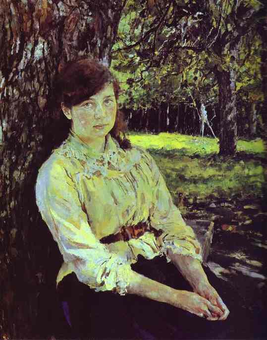 Wikioo.org - The Encyclopedia of Fine Arts - Painting, Artwork by Valentin Alexandrovich Serov - Girl in the Sunlight. Portrait of Maria Simonovich