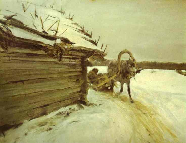 Wikioo.org – La Enciclopedia de las Bellas Artes - Pintura, Obras de arte de Valentin Alexandrovich Serov - en invierno