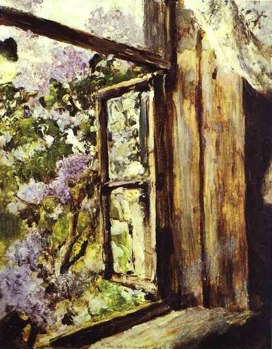Wikioo.org - The Encyclopedia of Fine Arts - Painting, Artwork by Valentin Alexandrovich Serov - Open Window. Lilacs. Study