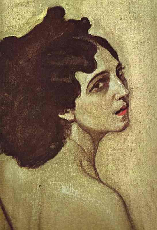 Wikioo.org – La Enciclopedia de las Bellas Artes - Pintura, Obras de arte de Valentin Alexandrovich Serov - Retrato de Ida Rubinstein. Detalle