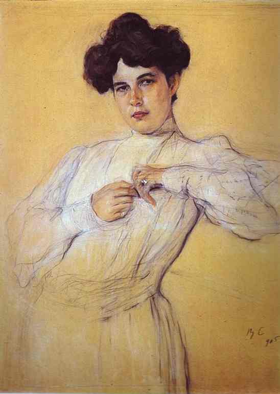 Wikioo.org - The Encyclopedia of Fine Arts - Painting, Artwork by Valentin Alexandrovich Serov - Portrait of Maria Botkina