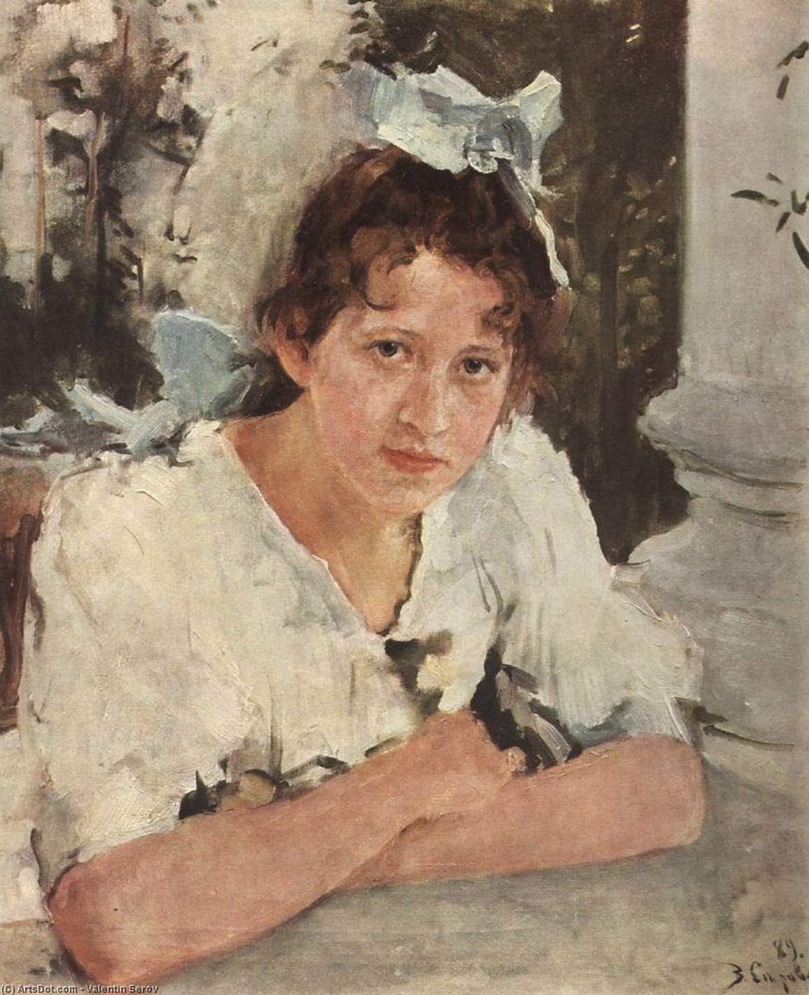 Wikioo.org - The Encyclopedia of Fine Arts - Painting, Artwork by Valentin Alexandrovich Serov - Portrait of Praskovya Mamontova