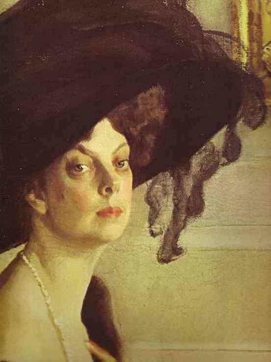 Wikioo.org - The Encyclopedia of Fine Arts - Painting, Artwork by Valentin Alexandrovich Serov - Portrait of Princess Olga Orlova. Detail