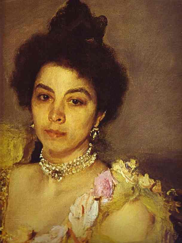 Wikioo.org - The Encyclopedia of Fine Arts - Painting, Artwork by Valentin Alexandrovich Serov - Portrait of Sophia Botkina. Detail