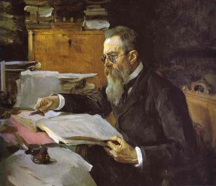 WikiOO.org - Encyclopedia of Fine Arts - Malba, Artwork Valentin Alexandrovich Serov - Portrait of the Composer Nikolay Rimsky-Korsakov