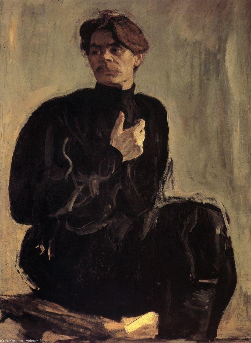 Wikioo.org - The Encyclopedia of Fine Arts - Painting, Artwork by Valentin Alexandrovich Serov - Portrait of the Writer Maxim Gorky