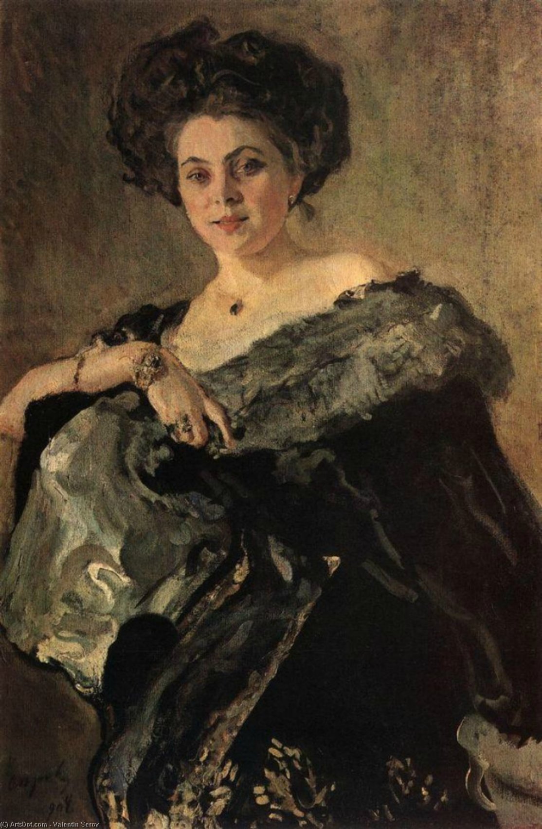 Wikioo.org - The Encyclopedia of Fine Arts - Painting, Artwork by Valentin Alexandrovich Serov - Portrait of Yevdokia Morozova