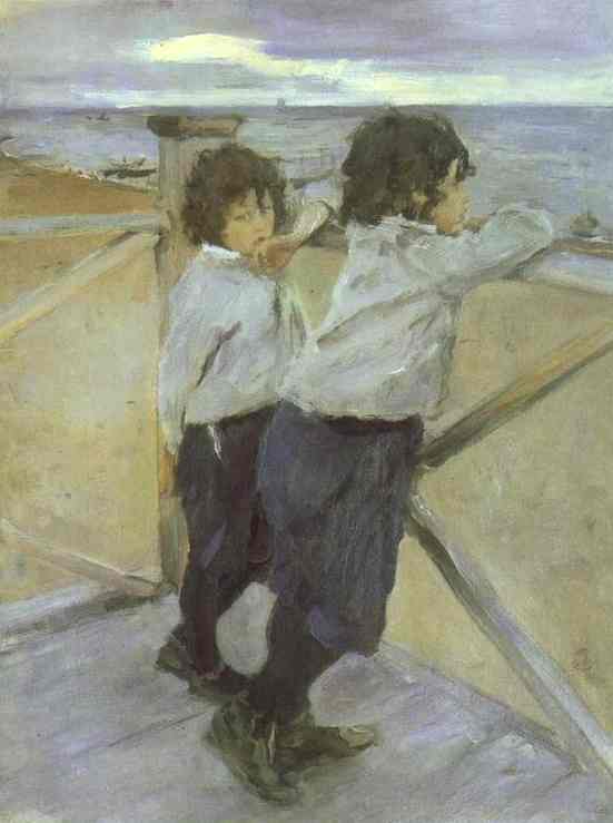 Wikioo.org - The Encyclopedia of Fine Arts - Painting, Artwork by Valentin Alexandrovich Serov - The Children. Sasha and Yura Serov