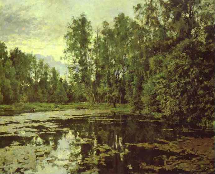 Wikioo.org - สารานุกรมวิจิตรศิลป์ - จิตรกรรม Valentin Alexandrovich Serov - The Overgrown Pond. Domotcanovo