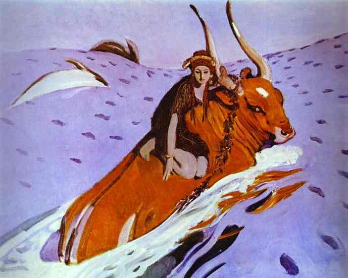 Wikioo.org - The Encyclopedia of Fine Arts - Painting, Artwork by Valentin Alexandrovich Serov - The Rape of Europe