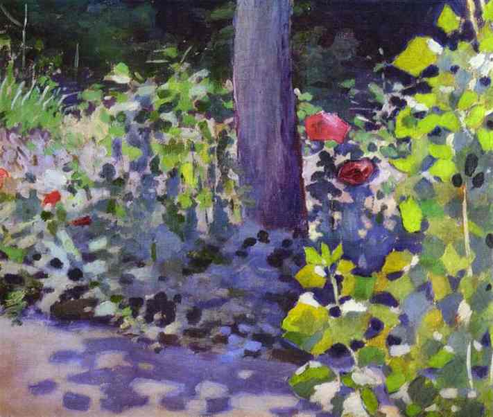 Wikioo.org - The Encyclopedia of Fine Arts - Painting, Artwork by Viktor Elpidiforovich Borisov Musatov - Poppies in the Garden