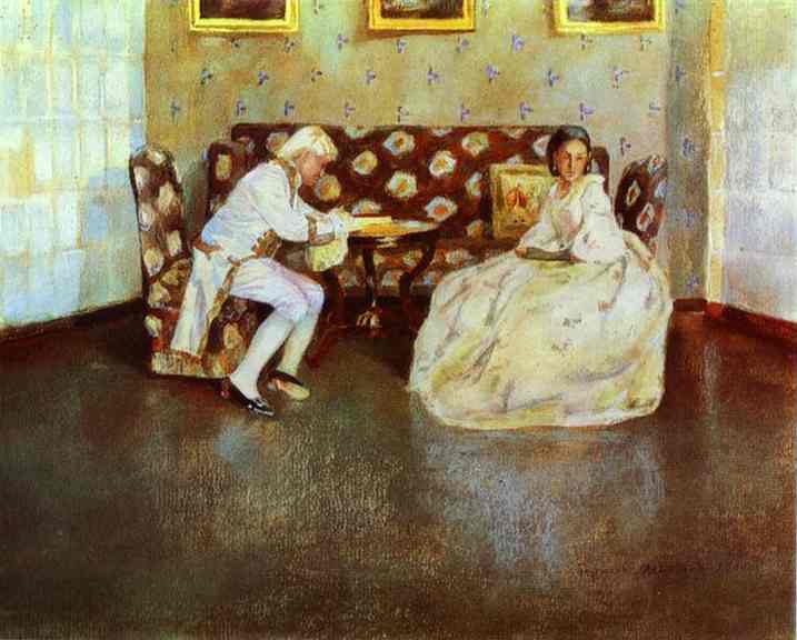 WikiOO.org - Encyclopedia of Fine Arts - Maalaus, taideteos Viktor Elpidiforovich Borisov Musatov - Silence (Indoors)