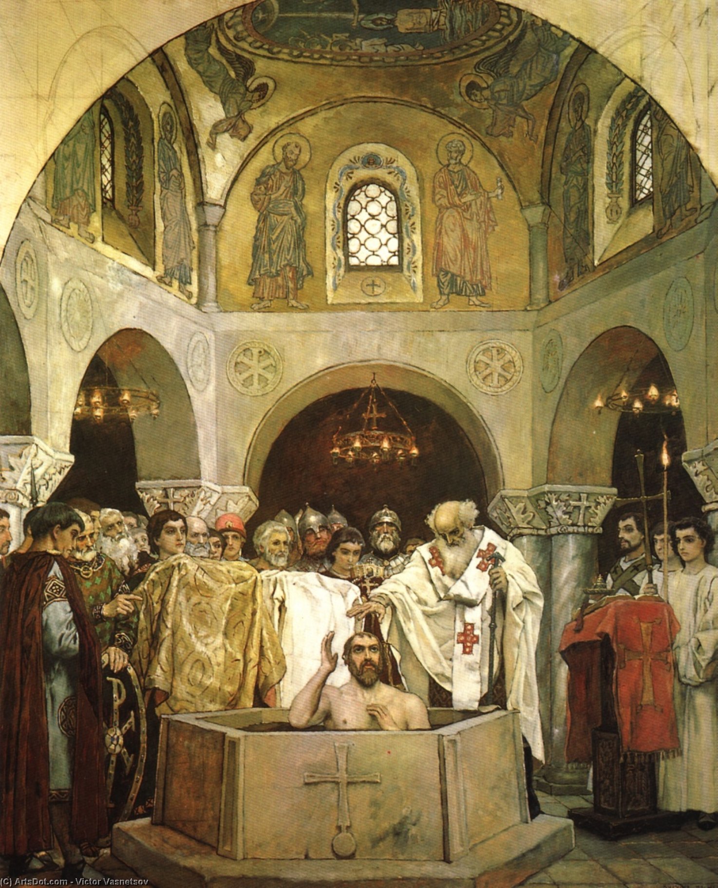 Wikioo.org – L'Enciclopedia delle Belle Arti - Pittura, Opere di Victor Vasnetsov - Il battesimo del principe Vladimir
