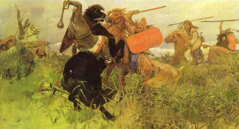 WikiOO.org - Enciklopedija dailės - Tapyba, meno kuriniai Victor Vasnetsov - Battle of Slavs and Scythians